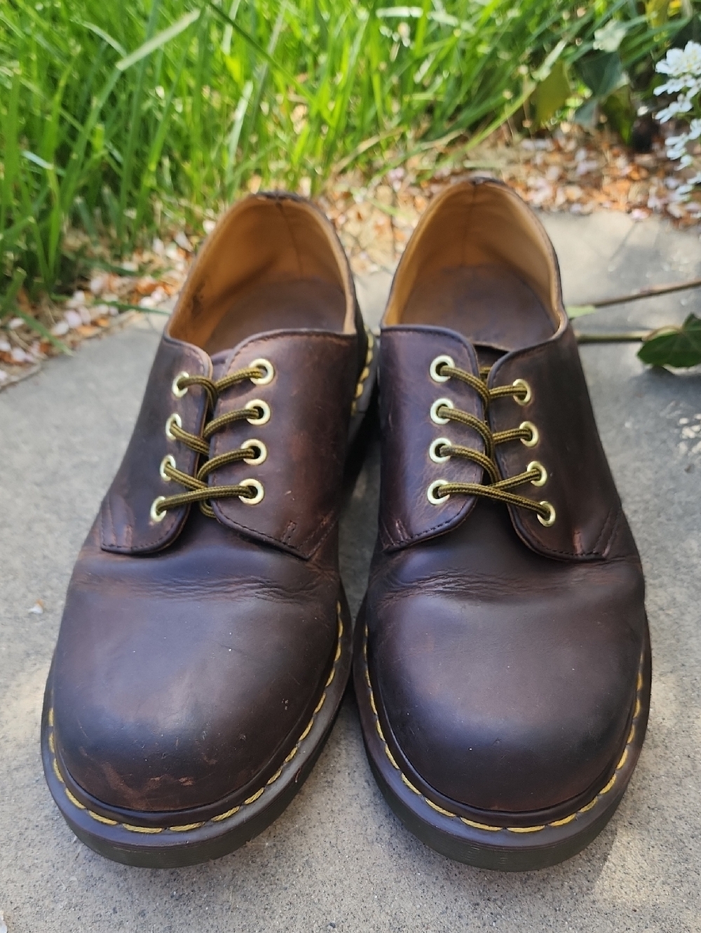 Dr. Martens Brown Leather 4-Eye Derby Oxfords - Picture 3 of 14